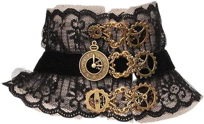 Choker Kraag van Kant voor Vrouwen - Punk, Gothic en Vintage Stijl met Bloem Motief - Handgemaakt Zwart Accessoire voor Feestjes en Bruiloften