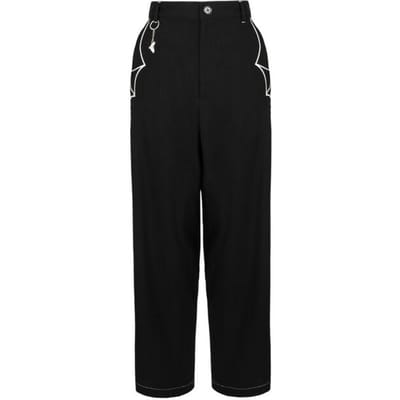 Hell Bunny - Gothic Stoffen broek - Drusilla Trousers - XS tot S - voor Vrouwen - zwart-wit
