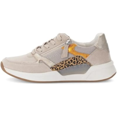 Gabor Leopard Rollingsoft Sneakers beige Textiel - Dames