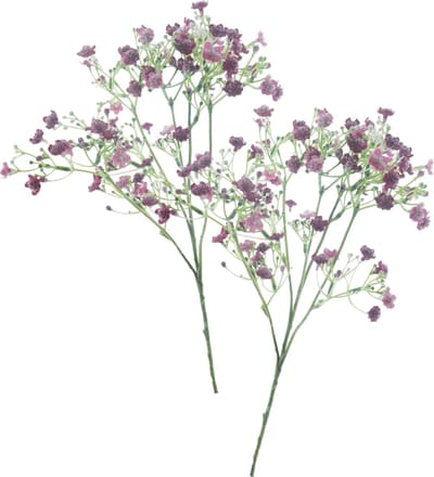 Bellatio Design Kunstbloem Gipskruid Viette - 2x - 45 cm - paars - tak - kunst zijdebloem - Gypsophila