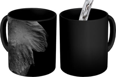 Magische Mok - Foto op Warmte Mokken - Koffiemok - Dieren - Olifant - Wild - Zwart - Wit - Magic Mok - Beker - 350 ML - Theemok