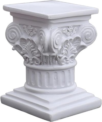 Romeinse Pilaar - Griekse Zuil - Feestdecoratie - Hars Materiaal - 20x14x20 cm - Wit