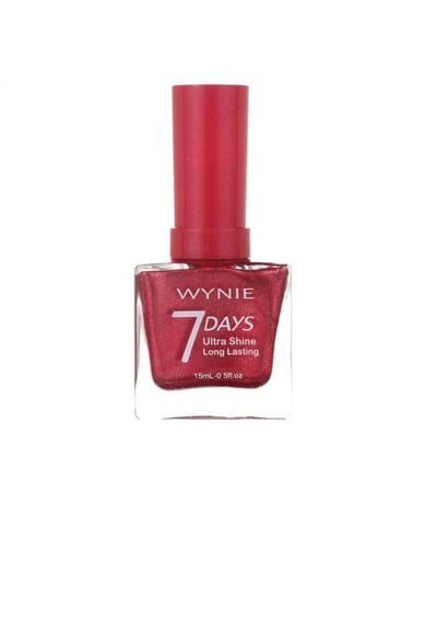 Wynie - Nagellak 7 Days Ultra Shine Long Lasting - Rood Mini Glitter/Shimmer/Metallic - 1 flesje met 15 ml inhoud - Nummer 540