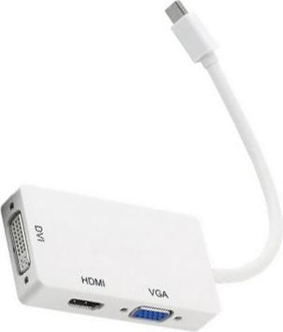 XIB Mini Displayport naar DVI, VGA en HDMI Kabel | Thunderbolt 3-in-1 adapter | Mini DP to DVI + VGA + HDMI - Wit