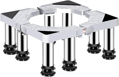 Wasmachine Verhoger - Wasdroger Standaard - Apparaten Plaatsen - Verstelbaar Frame - 40-65 cm - Zilver
