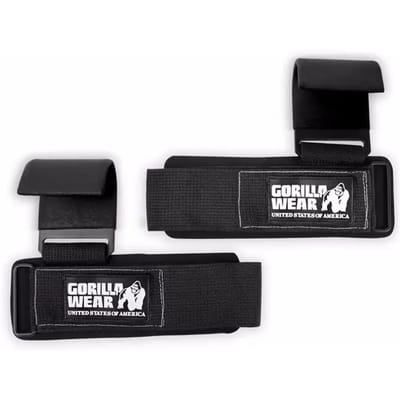 Gorilla Wear Weight Lifting Hooks - Zwart / Wit