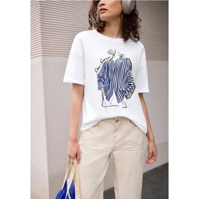 Shirt met ronde hals en frontprint