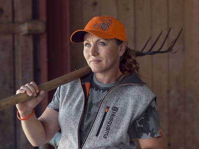 Husqvarna cap pioneer saw oranje