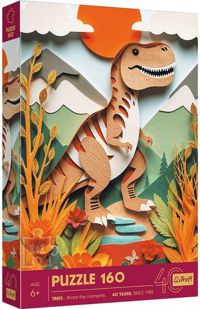 Trefl 160, 40th anniversary, Paper Art: Dinosaur, FSC Mix 70%, 160 stuk(s), Dinosauriërs, 6 jaar