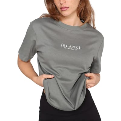 Blank Essentials Dames-T-shirt met logo uit de Essentials-collectie in boyfriend-stijl (Salie)