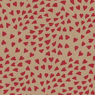 Inpakpapier Floating Hearts – 50 cm × 200 m – 65 g/m² bruin 100% Gerec