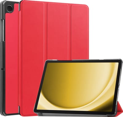 Hoes - Geschikt voor Samsung Galaxy Tab A9 - Dun & Stevig - Trifold Bookcase - Hard Cover - Hardcover Book Case - Tablet Hoesje - Rood