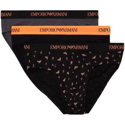 Emporio Armani SS23 Motif Lettres Logo Imprimé Triangle Sous-vêtements Sous-vêtements Homme 111624-3R722-24421 S black