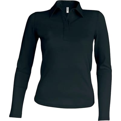 Kariban Damespolo lange mouwen K244 - Black - XXL