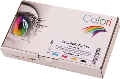 Set 5x Colori huismerk cartridge geschikt voor Epson WorkForce Pro WP-4000 WP-4015DN WP-4025DW WP-4095DN Workforce WP-4500 WP-4515DN WP-4520 WP-4525DNF