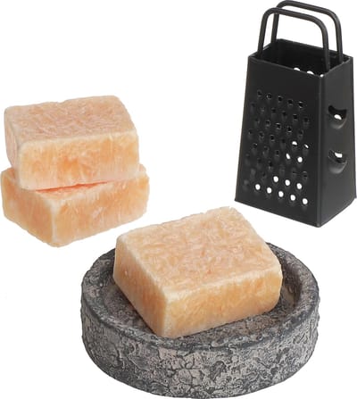 Comforder 3 Amberblokjes Limoen Basilicum Citrus - Geurblokjes Set met Schaaltje, Rasp en Geurzakje - Giftset