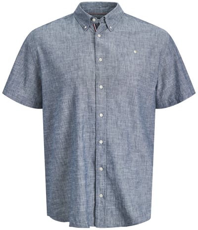 JACK&JONES JPRBLUSUMMER LINEN BLEND SHIELD SS PLS Faded Denim Maat 5XL