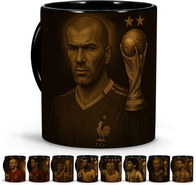 Voetbal Mok - Koffiemok Cadeau - Ochtendkoffie Drinken - Exclusieve Legends Collectie - 330 ml - Zwart