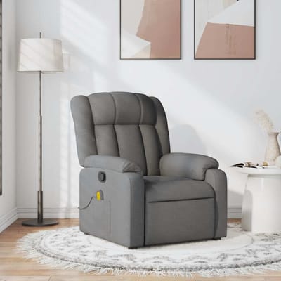 Vidaxl Klapbare Massagestoel, Donkergrijs, Bekleed met Stof
