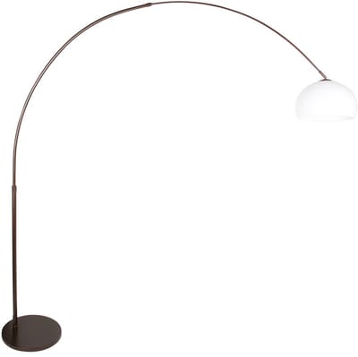 Booglamp Sparkled Light 4764CA cacao met witte kunststof kap, verstelbaar in hoogte van 210 tot 240 cm, Steinhauer, trendy vloerlamp