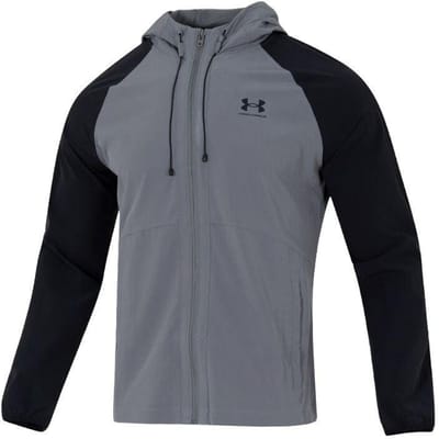 Under Armour Winddicht Ademend Met Capuchon Rits Lange Mouwen Hardloopjas Heren jassen 6003001-709 M gray