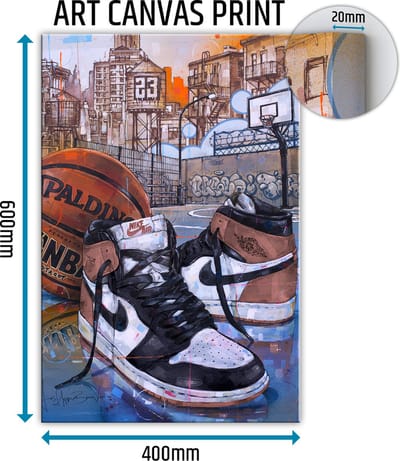 Sneaker canvas basketball rust pink 40x60 cm