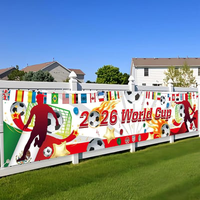 WK Bal 2026 Vlag Bunting - 300x50cm - Wereldbekerbanner 2026 - Lange Bannerdecoraties - Cadeaus voor Voetbalfans - WK voetbal versiering - Feestveranda, Tuinbord voor tuin - Stijl A