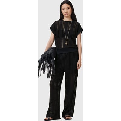 AllSaints Giana Crochet Tank Black Taglia: XS | Pantaloni Outlet | Donna | Nero