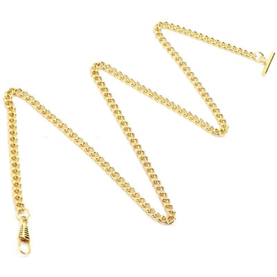65cm Lengte Retro t Bar Zakhorlogeketting Hangerhouder Metaal Zakhorloge Accessoires Goud beige