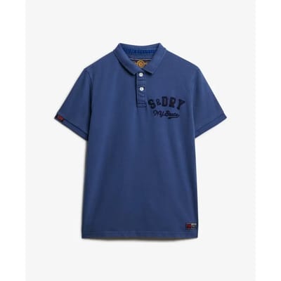 Superdry Vintage Athletic Korte Mouw Poloshirt Blauw S Man