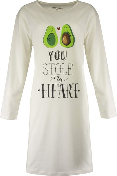 Temptation Dames Nachthemd - Bigshirt - Wit - Maat S