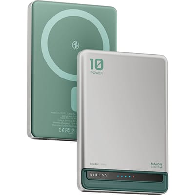 Kuulaa MagOn Powerbank Zilver-Groen 10.000 mAh