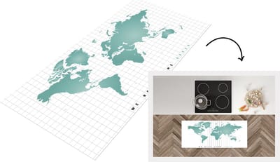Keukenloper - Loper keuken - Wereldkaart - Mintgroen - Modern - 120x50 cm - Keukenloper vinyl