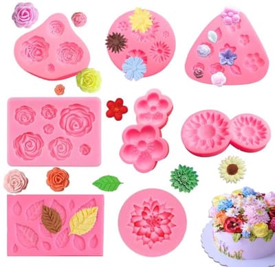 Zeynomax - Siliconen vormen - 3D bloemen - Ideaal voor taartdecoratie - Roze