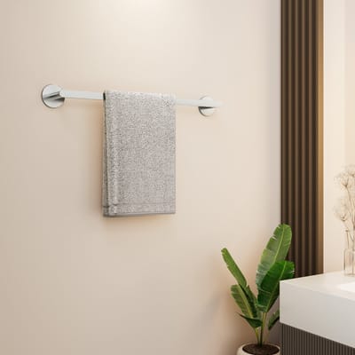 CECIPA Max Handdoekrek 60 cm - Handdoekstang - Zelfklevend en Zonder Boren - Badkamer Plank - Badkamer Accessoires - Handdoekhouder -Handdoekenrek Badkamer - RVS - Zilver