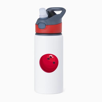Hacebo® - Bowlingbal waterfles met rietje rood - Bowlen - Bowlers - sport - bal - cadeau - water fles - 650ML