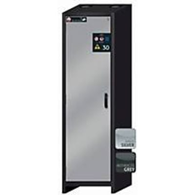 Veiligheidskast type 30 asecos Q-CLASSIC-30, scharnierende deur, links scharnier, front asecos zilver, B 564 x D 620 x H 1947 mm