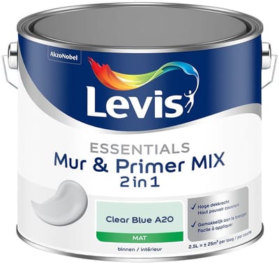 Levis - Essentials Mur & Primer Mix - Clear Blue A20 - Mengverf - 2,5 L