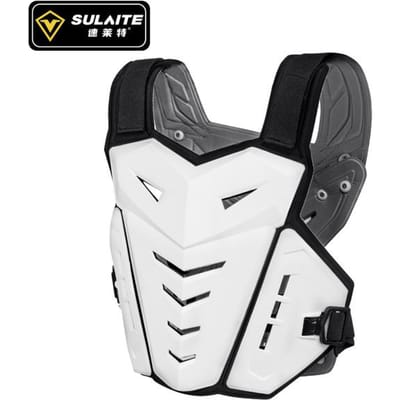 Sulaite Motocross Body Armor Jas met Borst Rugbeschermer voor Off Road Crossmotor Motor Rijuitrusting wit