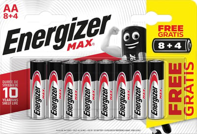 Energizer EN-MAXAA84 Alkaline Batterij Aa 1.5 V Max 12-blister - 7638900426649