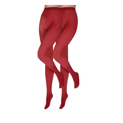 Dames panty 60 denier - microfiber - 2-Pak - Bordeaux / S/M