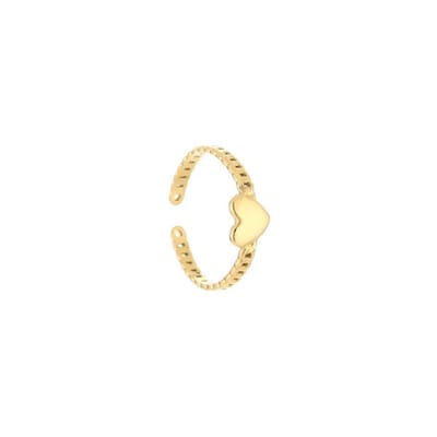 Bijoutheek JE12846 Ring Chain Hart Goud (One Size)