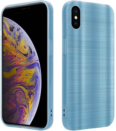Cadorabo Hoesje geschikt voor Apple iPhone XS MAX in Brushed Turqoise - Beschermhoes Case Cover van flexibel TPU silicone in Brushed design