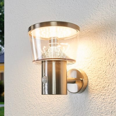 Lindby LED buiten wandlamp Antje, bewegingsmelder, IP44