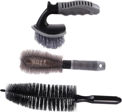 Velgen Borstel Set - Auto Poetsborstel - Auto Reinigen - Ergonomisch Ontwerp - 35x8CM - Zwart Grijs