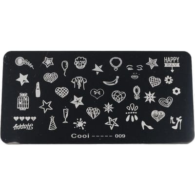 RVS Rechthoekige Nail Art Stempelplaat DIY Manicure Print Afbeelding Sjabloon (#9) gray