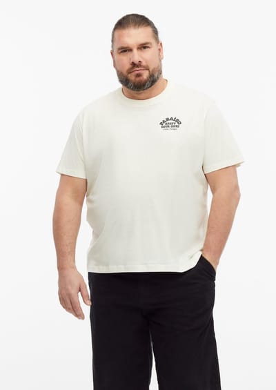 s.Oliver - male - Katoenen T-shirt met print op voor- en achterkant