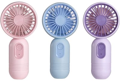 GELLDG Mini-handventilator – 3-delige set – 3 snelheidsstanden – Leuke USB-ventilator – Draagbare, oplaadbare handventilator – Compact en lichtgewicht – Geschikt voor kinderen, volwassenen en senioren