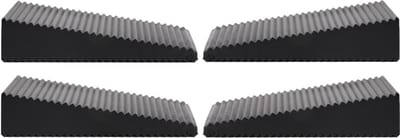 Benson Deurstopper - 4x - zwart - driehoek - rubber - 7 x 6 x 1,6 cm - deurwig