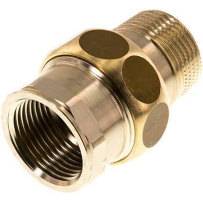 Rp 1'' x R 1'' F/M Messing Borstnippel 3-delig met Conische afdichting 16 Bar - FL2S-FM-B-100R-C